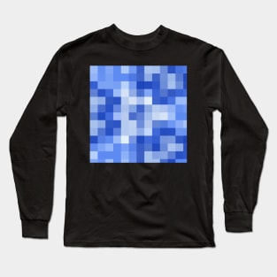 Mosaic of Abstract Blue Triangle Long Sleeve T-Shirt